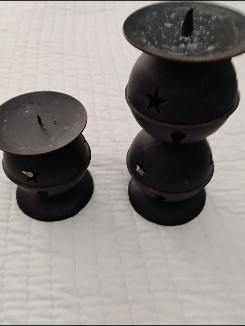 Black Star Cutout Metal Candle Holders — Set of 2